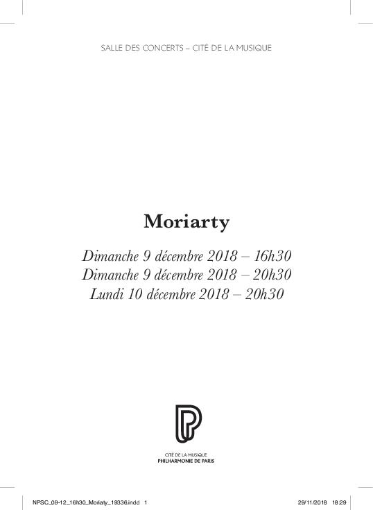Week-end Robert Doisneau. Moriarty : dimanche 9, lundi 10 décembre 2018 | Bertin, Pascal (1965-....). Auteur