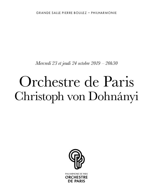 Orchestre de Paris - Christoph von Dohnányi | 